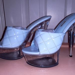 Nib blue fashion nova stiletto platforms